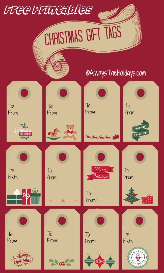 Free Printable Christmas Labels - Always the Holidays