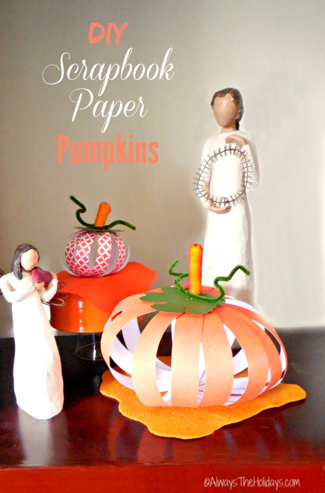 DIY Scrapbook Paper Pumpkins