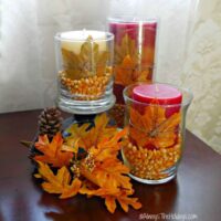 Autumn hurricane vase popcorn table decoration