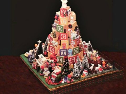 wooden block christmas tree