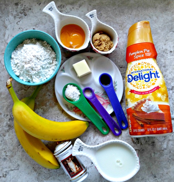 Ingredients for the banana pumpkin pancakes
