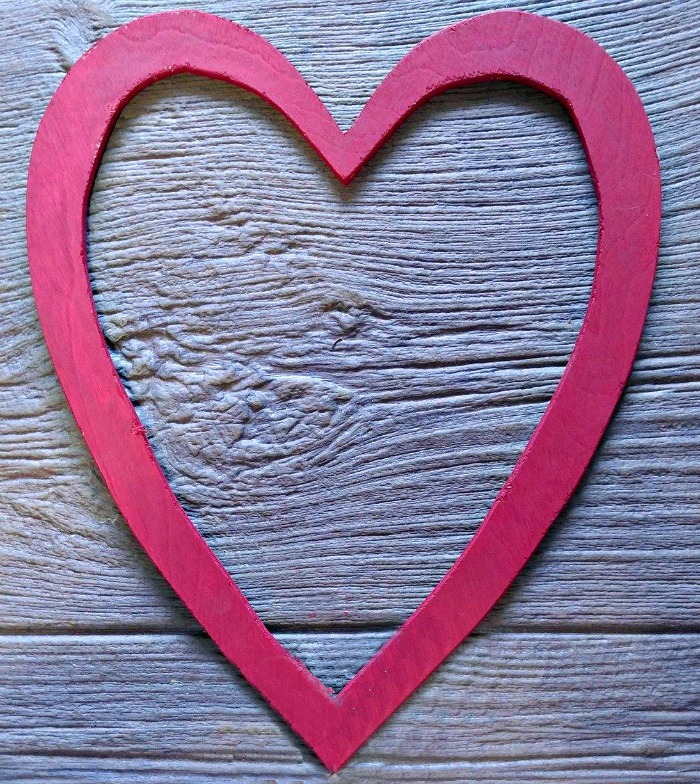 Paint the plywood heart