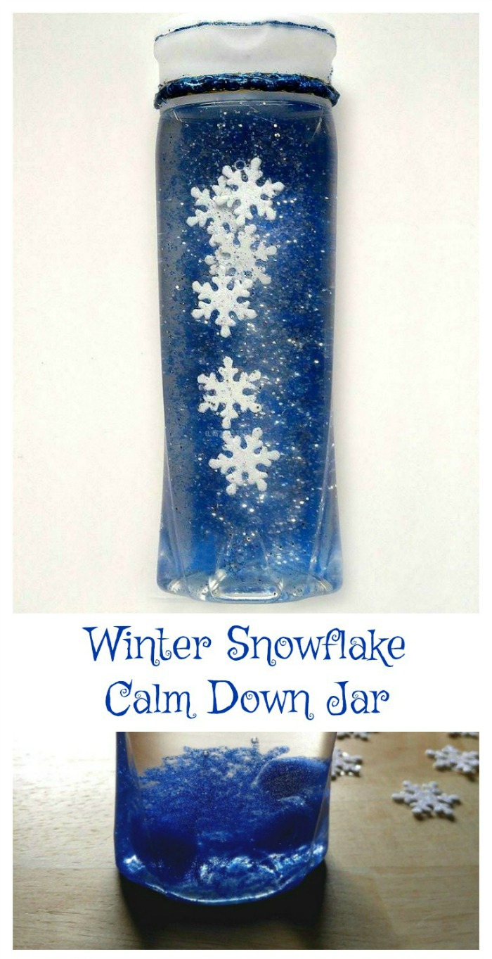 This Snowflake Calm Down Jar will help your children to relax and calm down when they are cooped up due to cold weather. They will love to see the snowflakes falling and it will keep them busy.