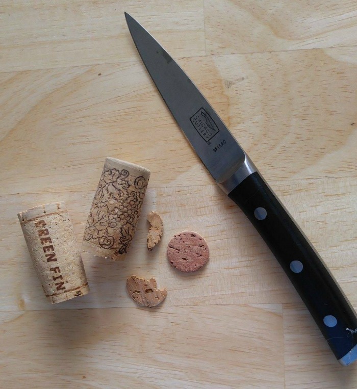 Trim the corks to the same size