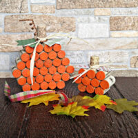 DIY wine cork pumpkins