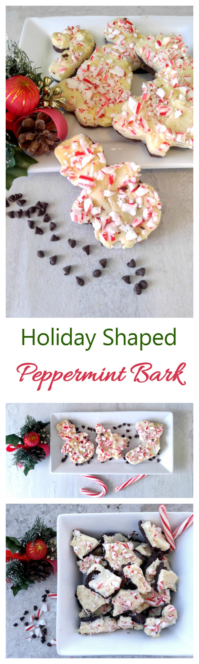 Peppermint Bark Recipe with Holiday Shapes