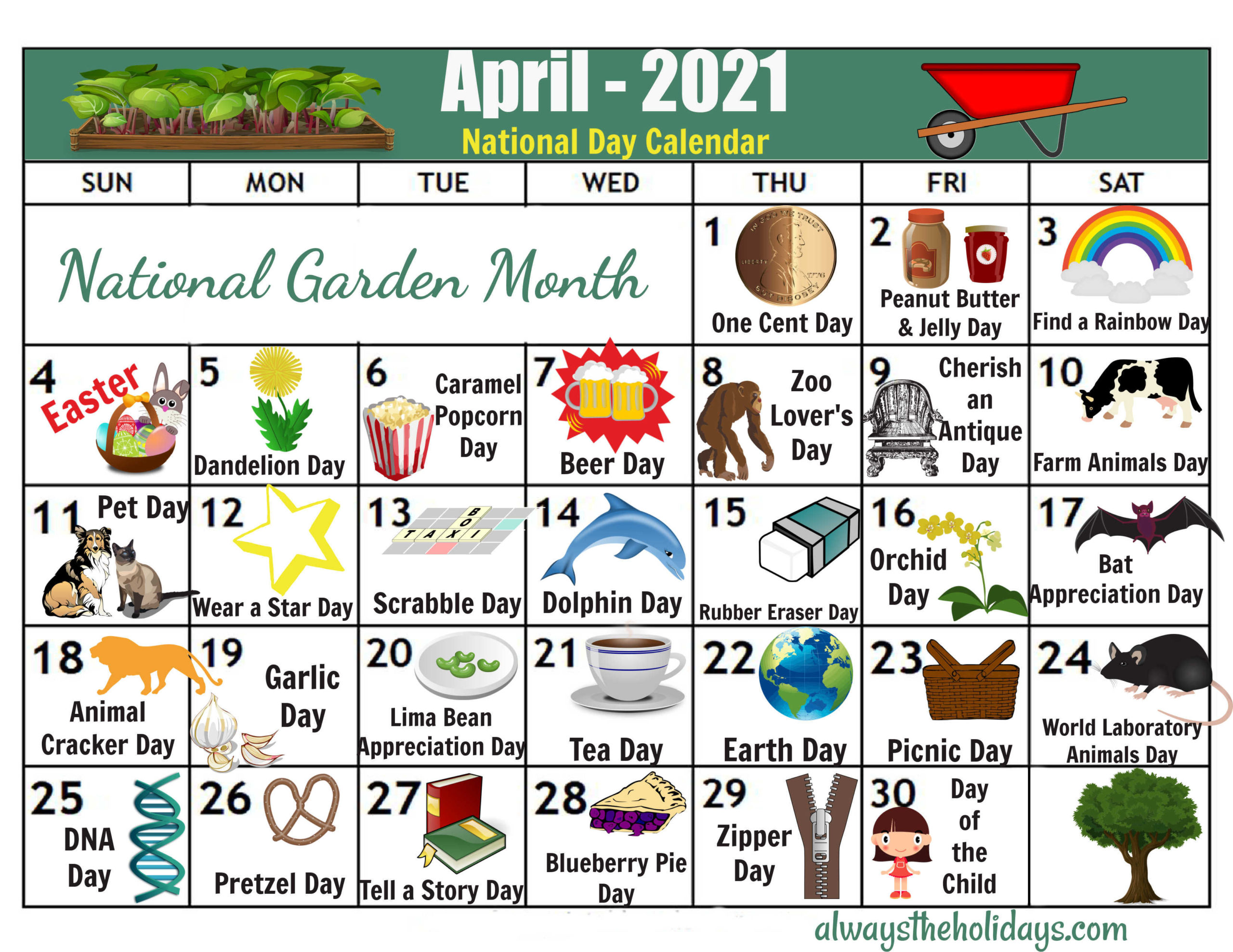 National Day Calendar April 2022 140 ⎰Random Days/Months⎱ Ideas In 2022 | Days And Months, National Holiday  Calendar, Silly Holidays