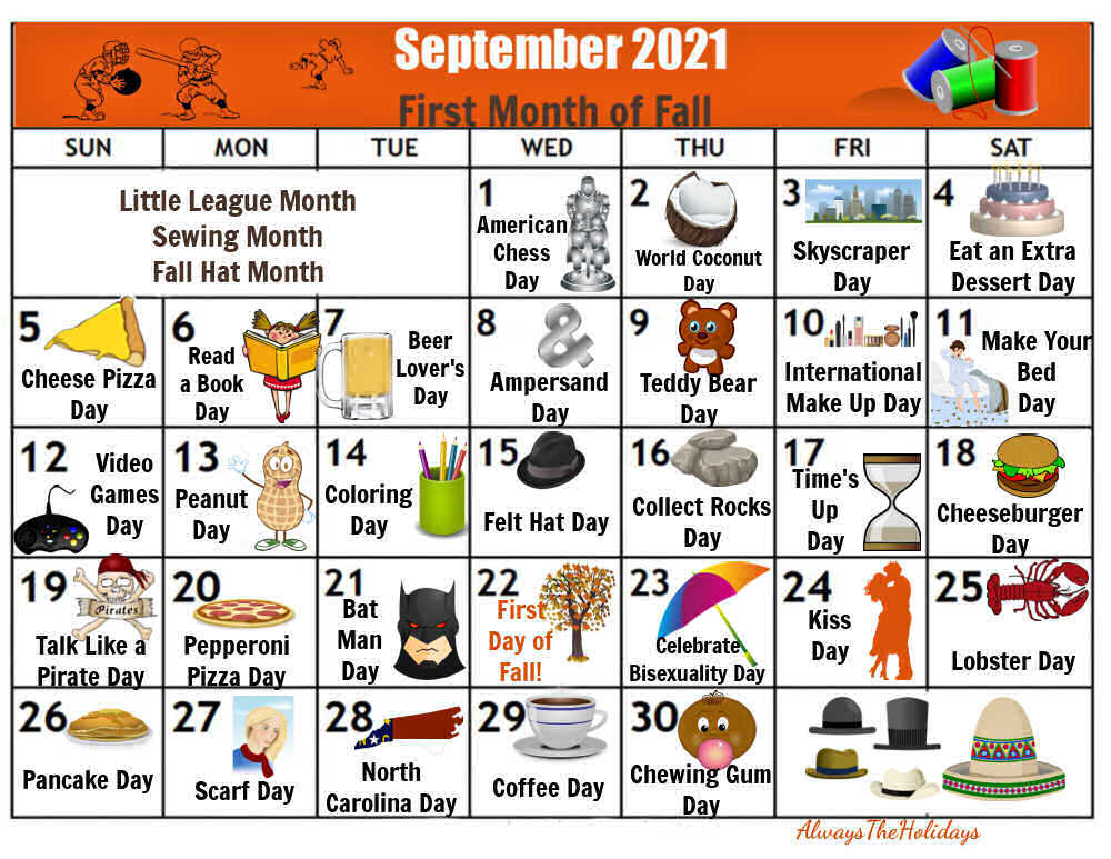 September National Day Calendar 2021 Free Printable Calendars