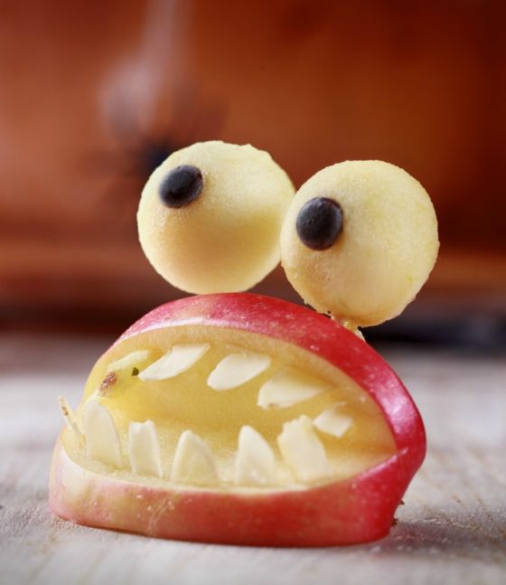 Monster Mouth Apple Snacks - Halloween Healthy Treats for Kids