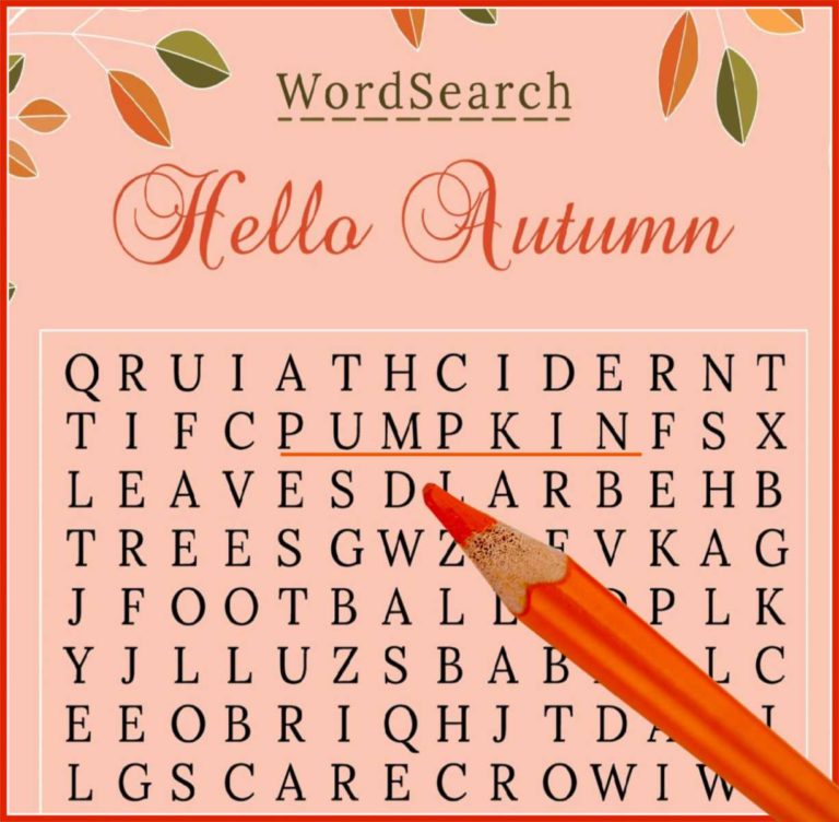 October Word Search Printable - National Days Word Find Puzzle