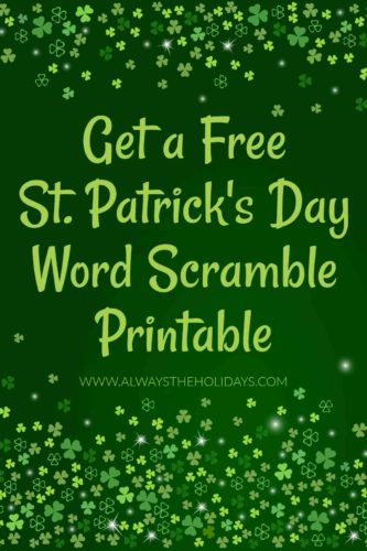 St. Patrick's Day Word Scramble Printable - With Answers Included