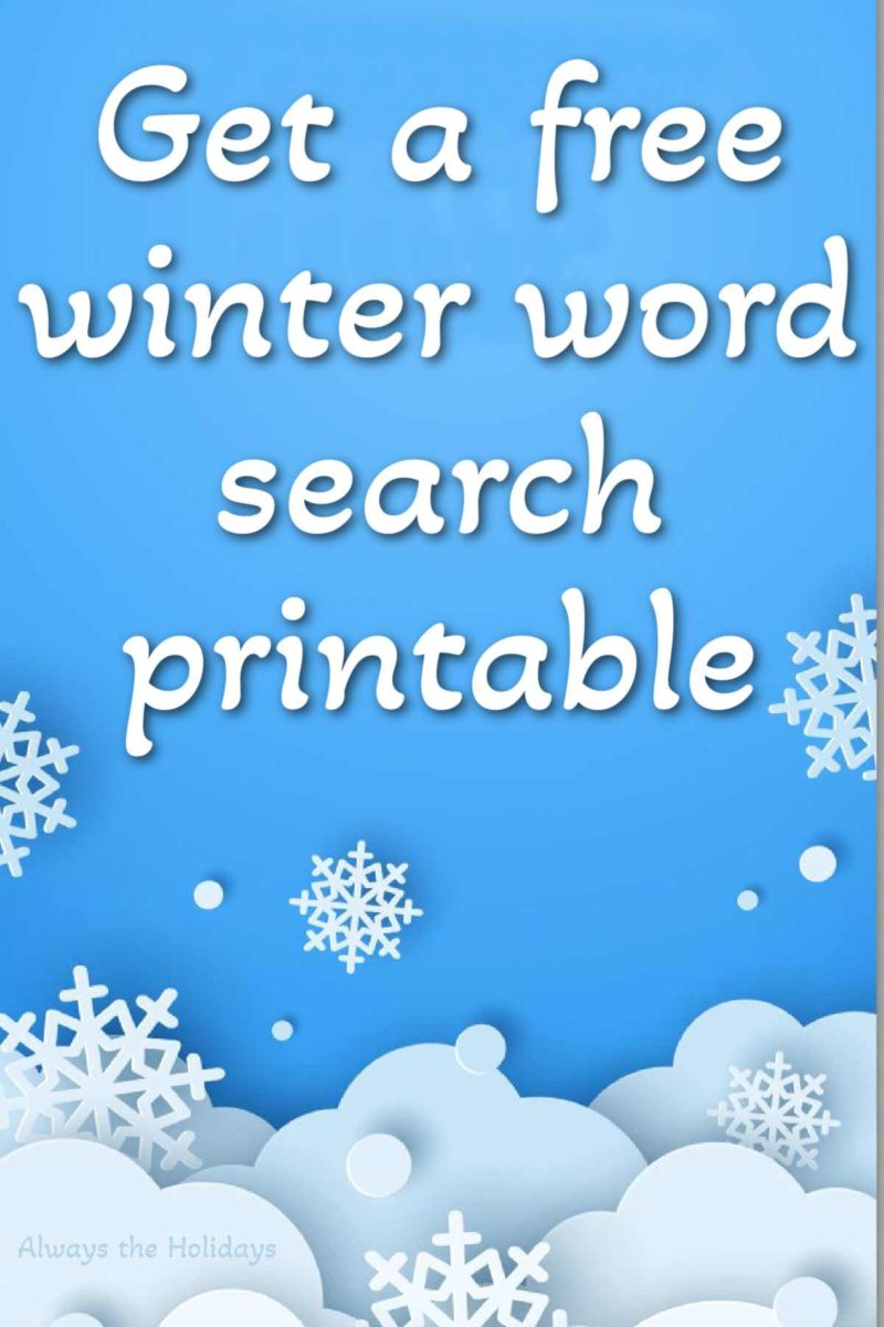 Free Winter Word Search Printable - With Answer Key Included