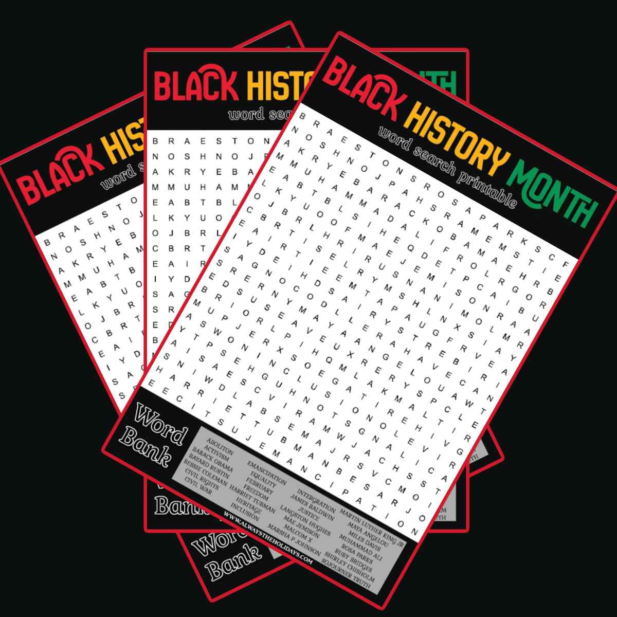 black-history-month-word-search-free-printable-with-answer-key for Black History Word Search Free Printable Black History Month Word Search - Free Printable with Answer Key for Black History Word Search Free Printable