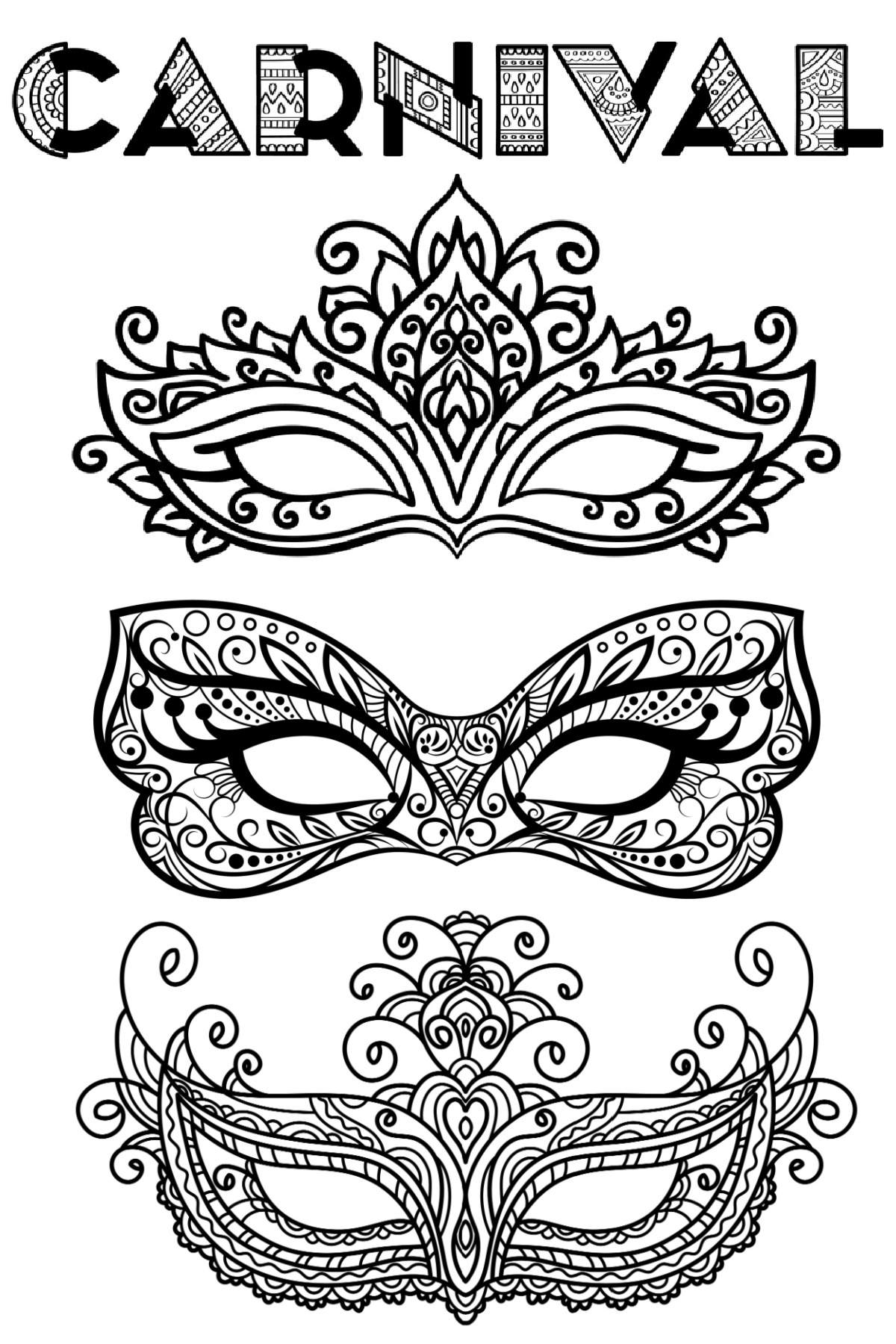 Mardi Gras Masks To Print And Color Mardi Gras Masks Templates By
