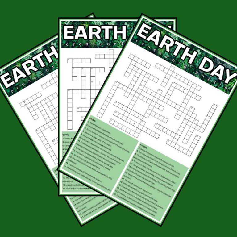 Earth Day Crossword Puzzle Free Earth Day Printable & Answers
