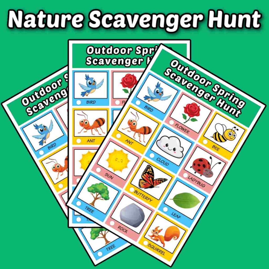 Free Printable Spring Scavenger Hunt - Outdoor Activity for Kids